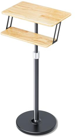 ZYZSY Holz Stehpult Rednerpult, Stehpult Höhenverstellbar Schreibtisch, Mit Offenen Lagerung, Rednerpult ideal für Schulen, Vortrag, Orchester und Kirchen