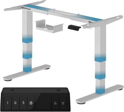 Devoko Estructura de escritorio de 3 niveles de altura ajustable con 2 motores fuertes, estructura de mesa regulable en altura eléctrica 60-125 cm, patas de mesa regulable en altura con 3 controles de