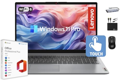 Lenovo IdeaPad Laptop Newest 15.6 FHD IPS Touchscreen for Business, 40GB RAM, 2.5TB Storage (2TB SSD + 500GB Ext.), 6-Core Intel i3, Wi-Fi 6, Long Battery, MarxsolAccessory, Win 11 Pro with MS Office