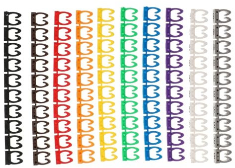 WDSBZNB Kabelbeschriftung 100 Pcs Anzahl Rohr Drucker Die Draht Draht Kennung Elektrische Tags Identifikation Kunststoff Kabel Kennzeichnung(Assorted Color 11.5X)