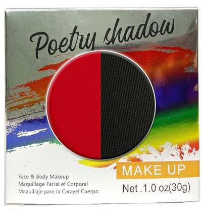 HISUNBEN Red-Black 30g Classic Face and Body Paint for Kids and Adults, Red+Yellow Colour, Water Based, Easily Washable, Non-Toxic, Makeup, Body Painting for Parties, for Ages 3+