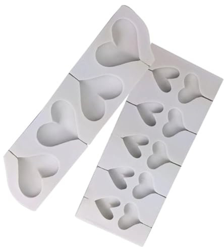 KICHOUSE 2Pièces Moules Silicone Pour Sucettes Forme De Cœur Lot Cavités Pour Créations Sucrées Et Faciles à Démouler