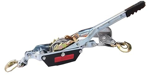 Treuil robuste - Treuil manuel à câble et poulie 1 tonne/2 tonnes/4 tonnes - Outil d'extraction - Extracteur de câble électrique avec système à double engrenage pour une traction manuelle facile (ta
