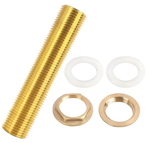 Adaptador de Manguera Macho G3/4 de Latón con Rosca, Incluye Juntas de Silicona, Resistente a la Corrosión, para Tanques de Agua, Tono Dorado, Apto para Aperturas de 21-26 cm (G3/4)