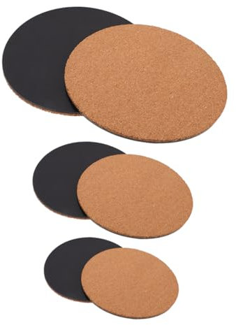 FONDOTIN 6pezzi Sottobicchieri Sughero per Vasi di Fiori Tappetini Resistenti al Calore per Piante Supporto Antiscivolo per Uso Ed Esterno per Giardinaggio e Artigianato