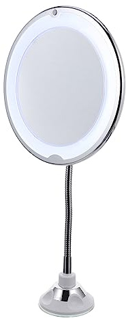 iplusmile 360degré Miroir De Maquillage à Ventouse Rotatif Grossissant avec Éclairage LED pour Visualisation
