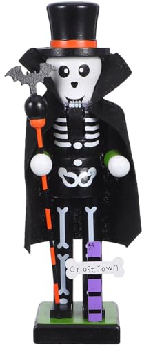 PRETYZOOM Ornamento Schiaccianoci: Statuina in Legno Dello Schiaccianoci di Halloween - Decorazione da Tavolo a Forma di Scheletro per Feste di Natale, Oggetti di Scena Festivi, Decorazioni Stagionali