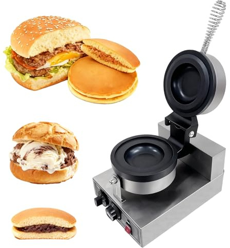 Ice Cream Burger Maker, Hamburger Waffle Maker Sandwich Press Filling Machine UFO Burger Maker 50°C - 300°C Temperature Control Dual sided Heating 0-5 Minutes Time Setting For Commercial Home Use