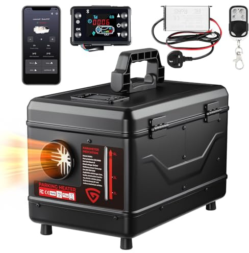 Toolbox Diesel Heater 8KW 12V24V/110V-240V Air Diesel Parking Space Heater with Plateau Mode,Come with Timer LCD Display Bluetooth APP Remote Control,fits for Campervan Garage Workshop Boat