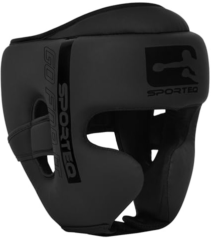 Sporteq Headguard for Boxing, MMA Training, Adjustable Padded KARA Head Guard for Cheeks Forehead and Ear Protection, Adult & Kids Headgear Muay Thai Kickboxing
