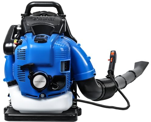 Cozyden Soffiatore per foglie professionale a spalla gas da 2,6 kW 75,6 cc 4 tempi - 750 CFM 205 MPH prato e detriti ad alta velocità con imbracatura ergonomica, tubo flessibile la pulizia del giard