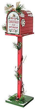 Buzón de madera retro para cartas de Navidad a Papá Noel, decoración navideña para interiores y exteriores