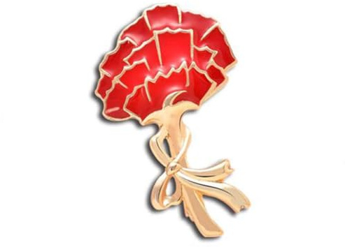 ROMISBABA Elegante Nelken Brosche aus Zinklegierung für Damen und Mädchen Modische Rote Anstecknadel als Geschenk zu Weihnachten und Geburtstag