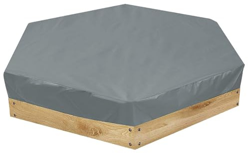 Lcarege Sandlådeskydd, vattentät sexkantigt sandlådeskydd, UV-blockerande utomhusskydd, grå, 55,12 x 47,24 x 7,87 tum