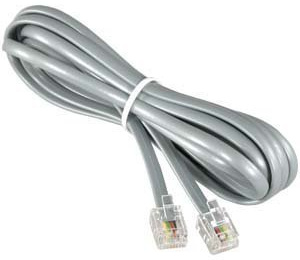 InstallerParts (10 Pack RJ11 Modular Telephone Cord Extension- Straight Wiring, Silver (7FT)