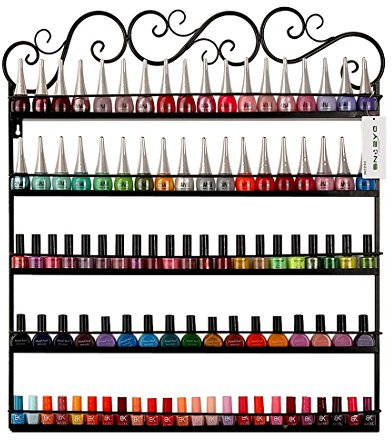 Marketero Metal Nail Polish Wall Rack Nail Polish Organizer Shelf Holds 100+ Bottles