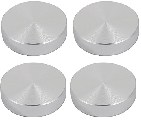 sourcing map 4Stk. 30mmx8mm M8 Tee Tisch Glasplatte Kreis Aluminiumscheibe Adapter Silber Ton