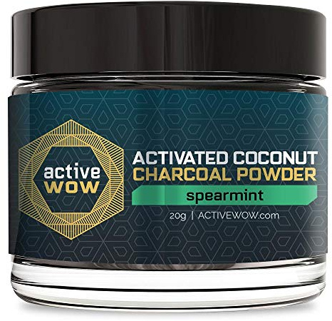 Active Wow Activated Coconut Charcoal Powder (Spearmint), 20 g (Pack of 1)