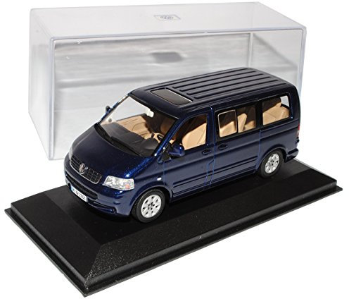 Minichamps Volkwagen T5 Personen Transporter Blau Vor Facelift 2003-2009 1/43 Modell Auto mit individiuellem Wunschkennzeichen