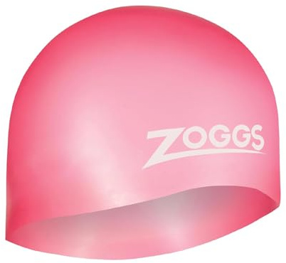 Zoggs Unisex Adult Easy-Fit Silicone Swimming Cap - Pink, One Size