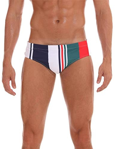 Arcweg Men's Swimming Trunks Briefs Low Waist with Removable Pad Swimwear Elastic Beach Shorts Boxers Underwear