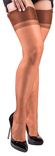 Vickys NYLONS finest hosiery Echte Nahtnylons Nahtstrümpfe 100% NylonRHT Nylonstrümpfe Kupfer Nahtlos (S)