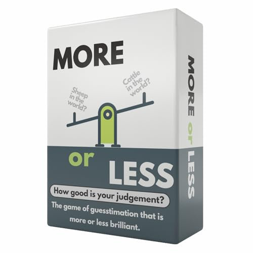More or Less First Edition Card Game - How Good Is Your Judgement? 2 Players + | Travel & Pocket Card Game for Kids, Teens & Adults | Play Anywhere