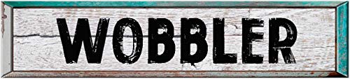 ANY AND ALL GRAPHICS WOBBLER 4x18 Rectangle White Washed Weathered Painted Wood Look Novelty décor Composite Aluminum Beach Cottage Sign.