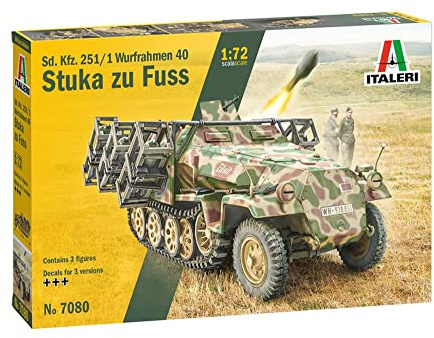 Italeri 7080S 1:72 Sd.Kfz. 251/1 Stuka Zu Fuss - Modellbau, Bausatz, Standmodellbau, Basteln, Hobby, Kleben, Plastikbausatz, Mehrfarbig