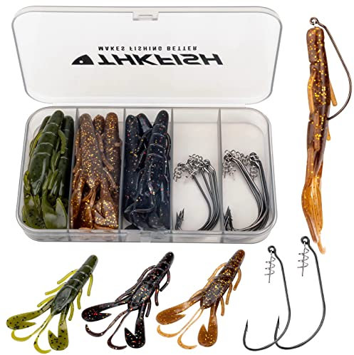 THKFISH Angelhaken Set Angelzubehör Set Drehverschluss Haken Gewichtshaken Swimbait Haken für Schwimmköder Salzwasser Süßwasser 19Stück