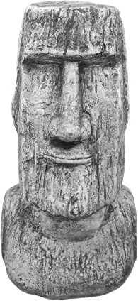 gartendekoparadies.de Moai-Kopf die Stein-Statuen der Osterinsel, Steinfigur, H. 41 cm, 16 kg, Grau, frostsicher aus Steinguss für Außenbereich