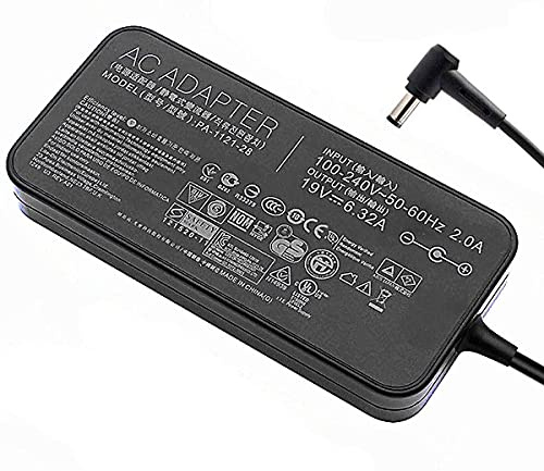 120W 19V 6.32A Netzteil Ladegerät kompatibel für ASUS A15-120P1A PA-1121-28 ADP-120RH B N750 N500 G50 N53S N55 FX504 UX510UW N56J N56VM N56VZ Laptop Netzteil