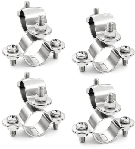 Rohrschellen Doppelschelle Bügelschelle Schlauchschellen - Rohrschelle doppelt mit Wirbel drehbar 25mm x 4 Stück für Rohrbefestigung Rohrhalterung Rohrklemme Rohr aus Edelstahl V2A von PRIOstahl