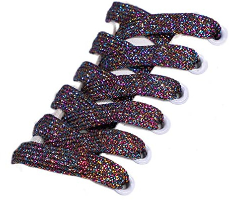 GIVBRO Lacets Plats Pailletés, Tricolore Foncé, 10 mm x 100 cm, 1 Paire | Embouts Finis pour Faciliter le Passage dans les Œillets, pour Baskets, Bottes, Chaussures de Marche et de Ville