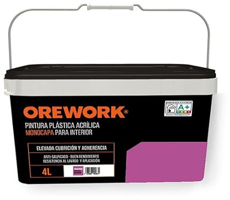 Orework Pintura monocapa para interior - 4 l - Violeta intenso