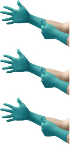 Ansell Microflex 93-260 Einweghandschuhe aus Nitril/Neopren, chemikalienbeständig, für die Industrie, Mechaniker und Heimwerker, Grün, Größe XL (9,5-10) (6 Stück). (Packung mit 3)