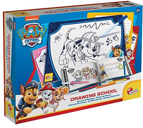 Lisciani - La Pat'Patrol - Escuela de Dibujo - Juego de Dibujo Creativo - Aprender a Dibujar - Pizarras de Escritura y Borrado - Para Niños a Partir de 3 Años