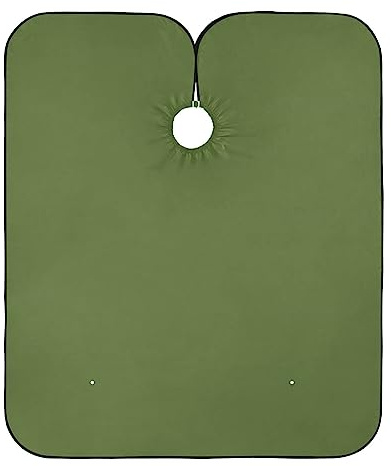 RPLIFE Cape de barbier professionnelle vert olive foncé, 160 x 140 cm