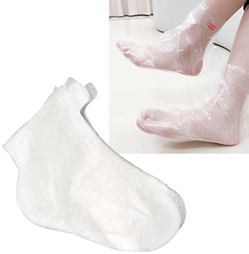 Lot de 200 Grands Revêtements de Pieds en Cire de Paraffine, Chaussons Jetables en Plastique Transparent pour Spa, Pieds Hydratants et Adoucissants avec Cire de Paraffine