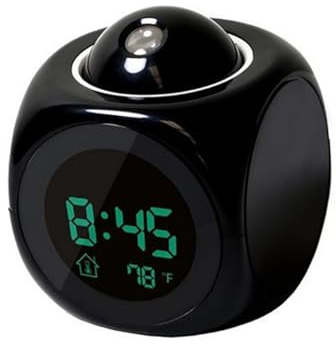 LIFKOME Multifunktionale Projektionsuhr mit LED Sprachfunktion Digitaler Wecker mit Snooze-Funktion Temperaturanzeige und Drehwinkel für Schlafzimmer und Büro
