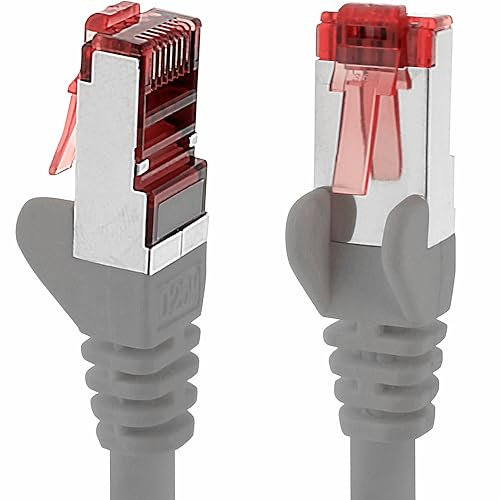 1aTTack.de 10M - 1 Pieza - Cable Ethernet LAN Cat6 RJ45 - Gris - Cable de red de alta velocidad para streaming, juegos, TV y ordenadores, estable y duradero, perfecto para redes domésticas y oficinas