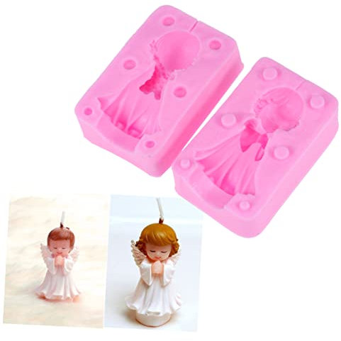 Cabilock Molde de Silicona para Velas de Ángel 2 Piezas Antiadherente para Pasteles y Fondant para Decoración de Tartas y Postres