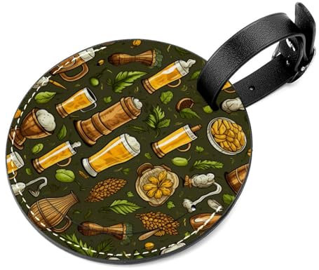 Gepäckanhänger,Gepäckanhänger für Koffer,Reiseanhänger für Gepäck,2-Pc,Bier-Essen-Cartoon-Tisch