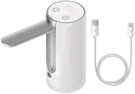 Electric Water Dispenser,USB Rechargeable Water Drink Pump Foldable with Digital Display for Bottle Jug