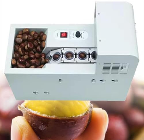 LSBHPPD Macchina Commerciale per L'apertura di Gusci di Castagne,Macchina Automatica per Intagliare Castagne,Pelapatate Elettrico Senza Danni alle Castagne,Singlechainplate