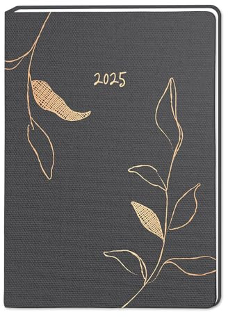 Terminplaner Nature Art - Blätter A5 - Taschenkalender 2025 - Grafik Werkstatt - Buchkalender mit edlem Kupferdruck und Lesebändchen - 1 Woche auf 2 Seiten - 13,5 cm x 18,5 cm