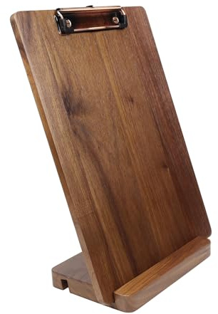 Klemmbrett aus massivem Hartholz mit Ständer, Menühalter aus Holz für Restaurants, Tischständer, Quittungshalter für Bartheken, freistehende Klemmbretter A4 mit Metallklammer mit hoher Kapazität