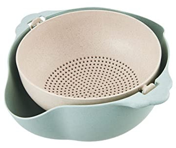 MAGICLULU Scolapasta a Doppio Ciotola per Scolare Il Riso per Asciugatura Rapida Scolapasta da Cucina Materiale Plastico