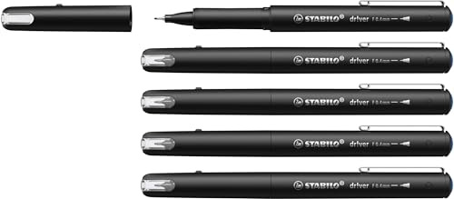 STABILO dr!ver - Premium Fineliner - Fine - Pack of 5 - Blue