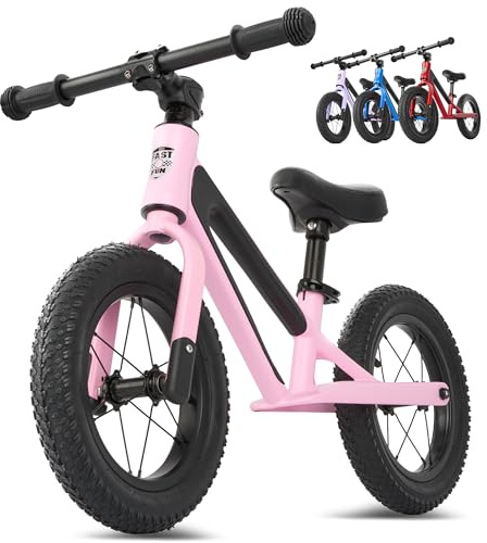 FAST N FUN Laufrad ab 2 Jahre bis 50kg Kinderfahrrad Laufräder | Balance Bike 12 Tragegriff Fußstütze ergonomischer Sitz [höhenverstellbar] Luftreifen Lauflernrad Outdoor Spielzeug Fahrrad Kinder